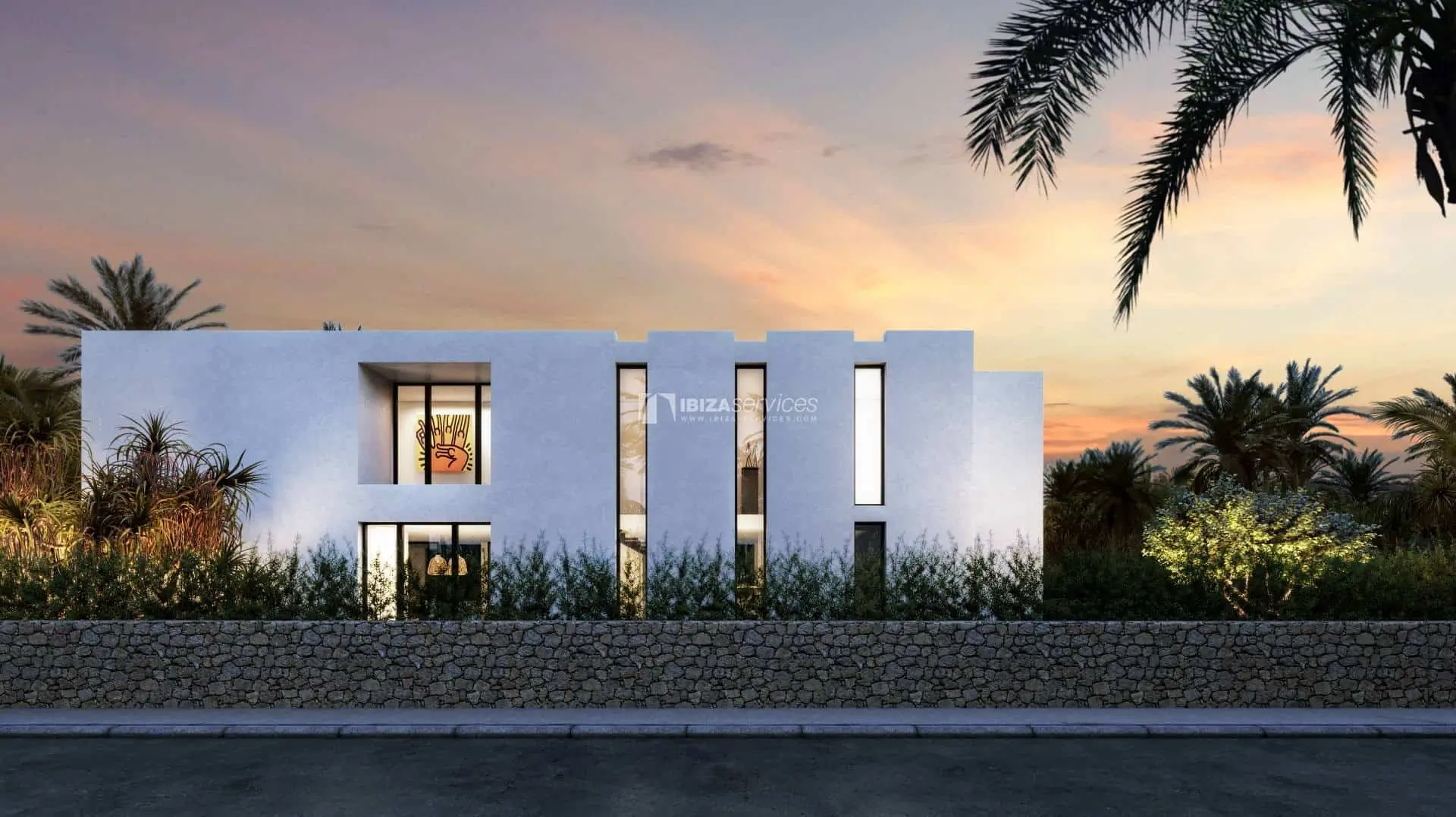 Städtisches Grundstück mit moderner Villa im Bau in Talamanca