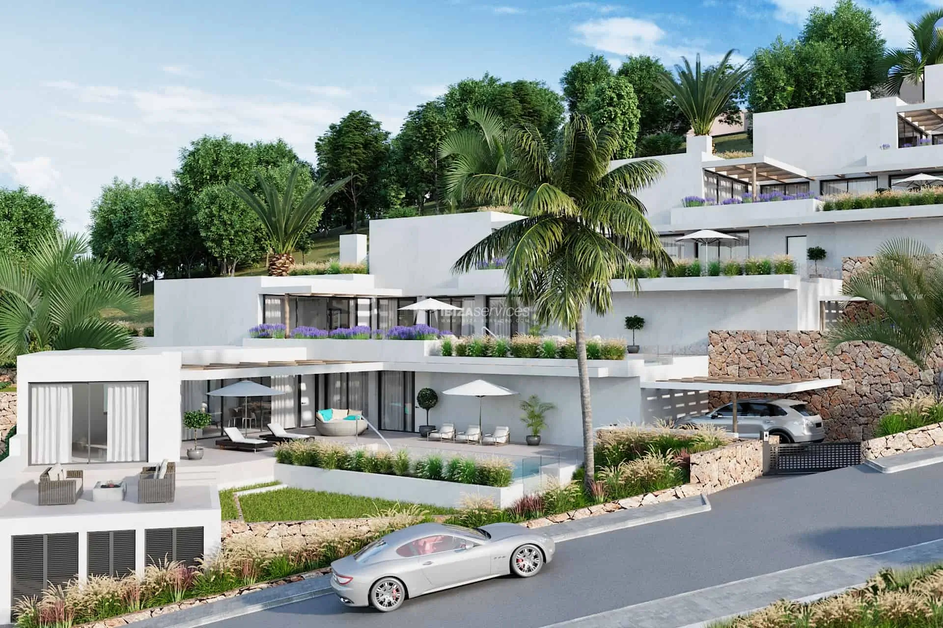7 villas individuelles de luxe avec piscine privée et vue sur le coucher de soleil à vendre