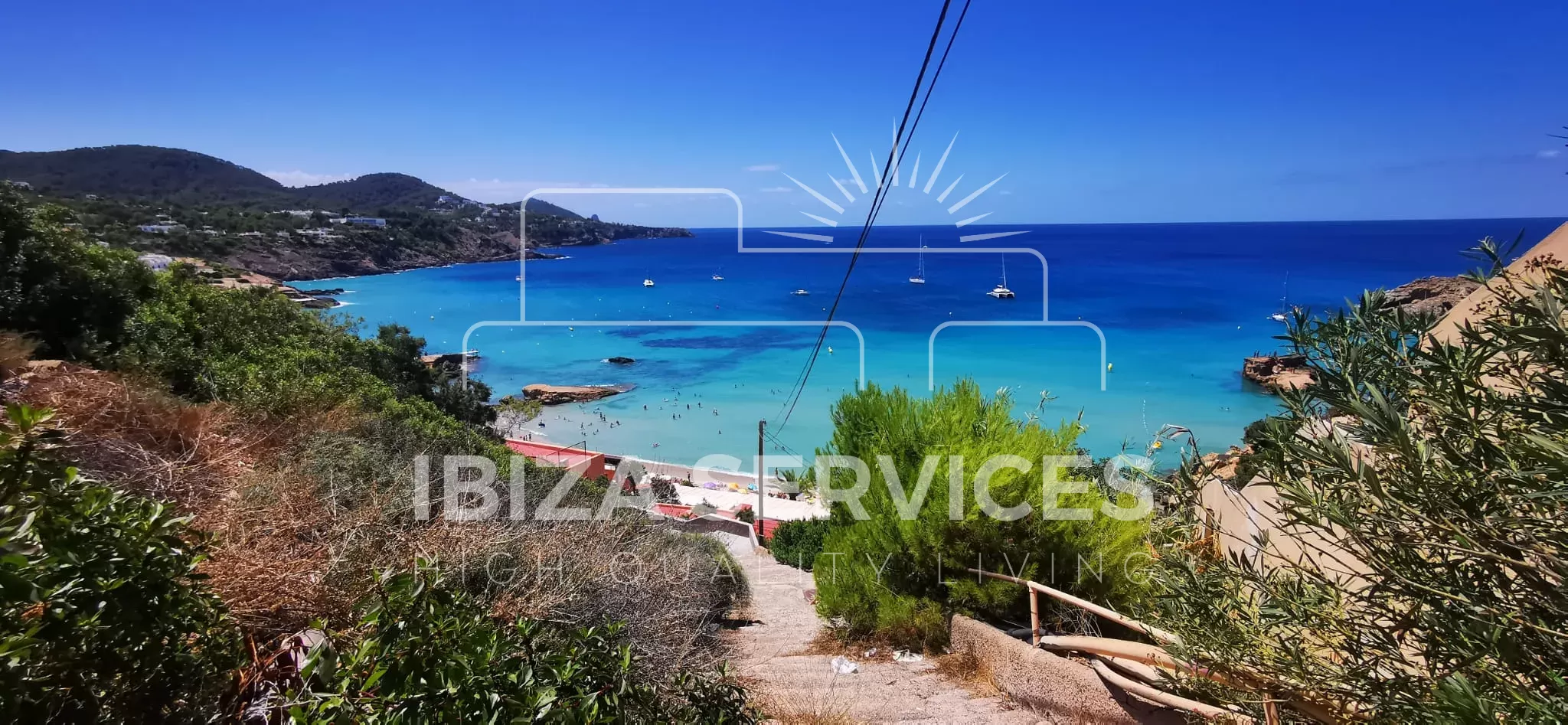 Cala tarida, plot for sale with project and direct access to the beach