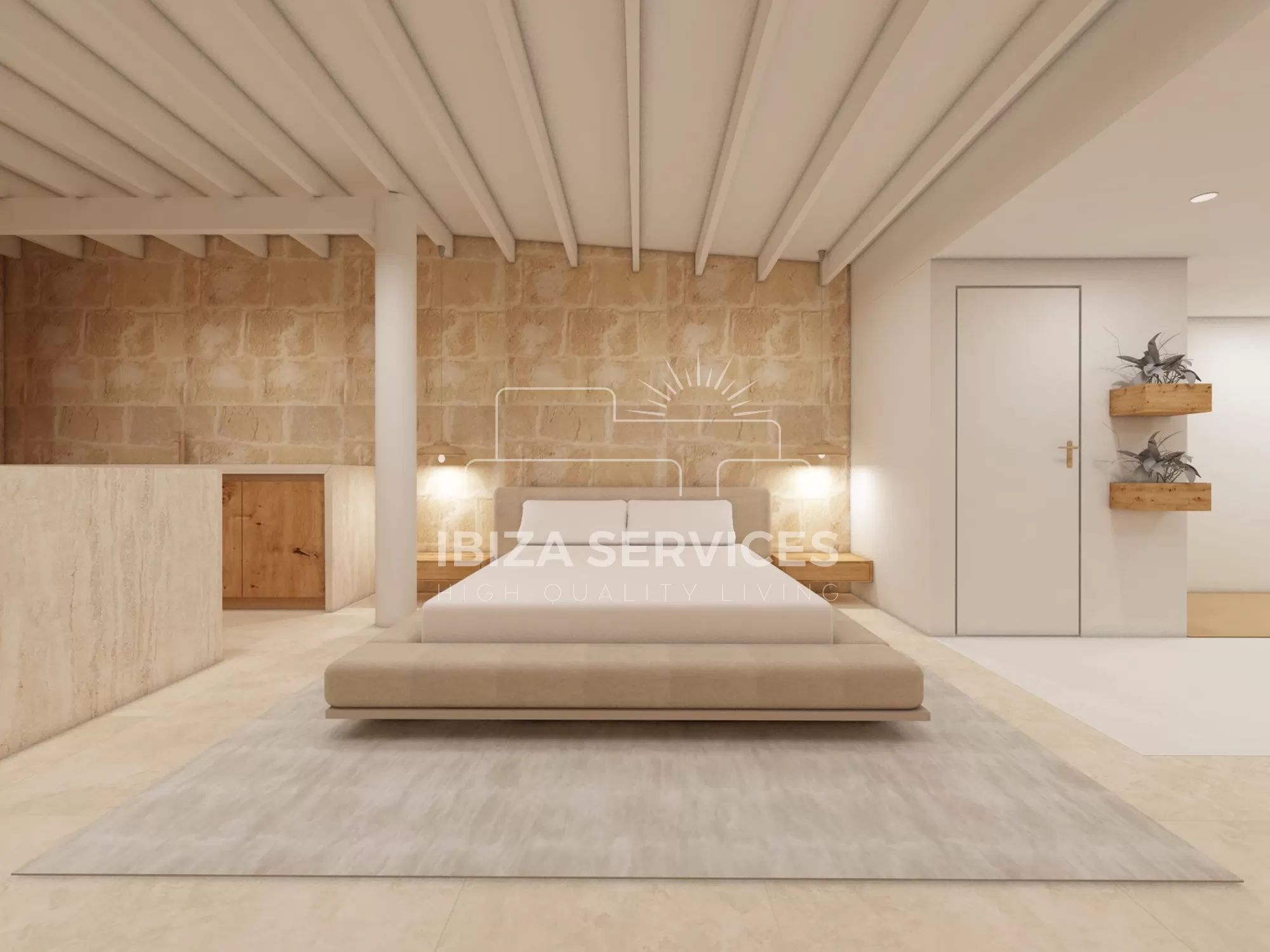 Luxe penthouse loft in La Marina, Ibiza, voor seizoensverhuur